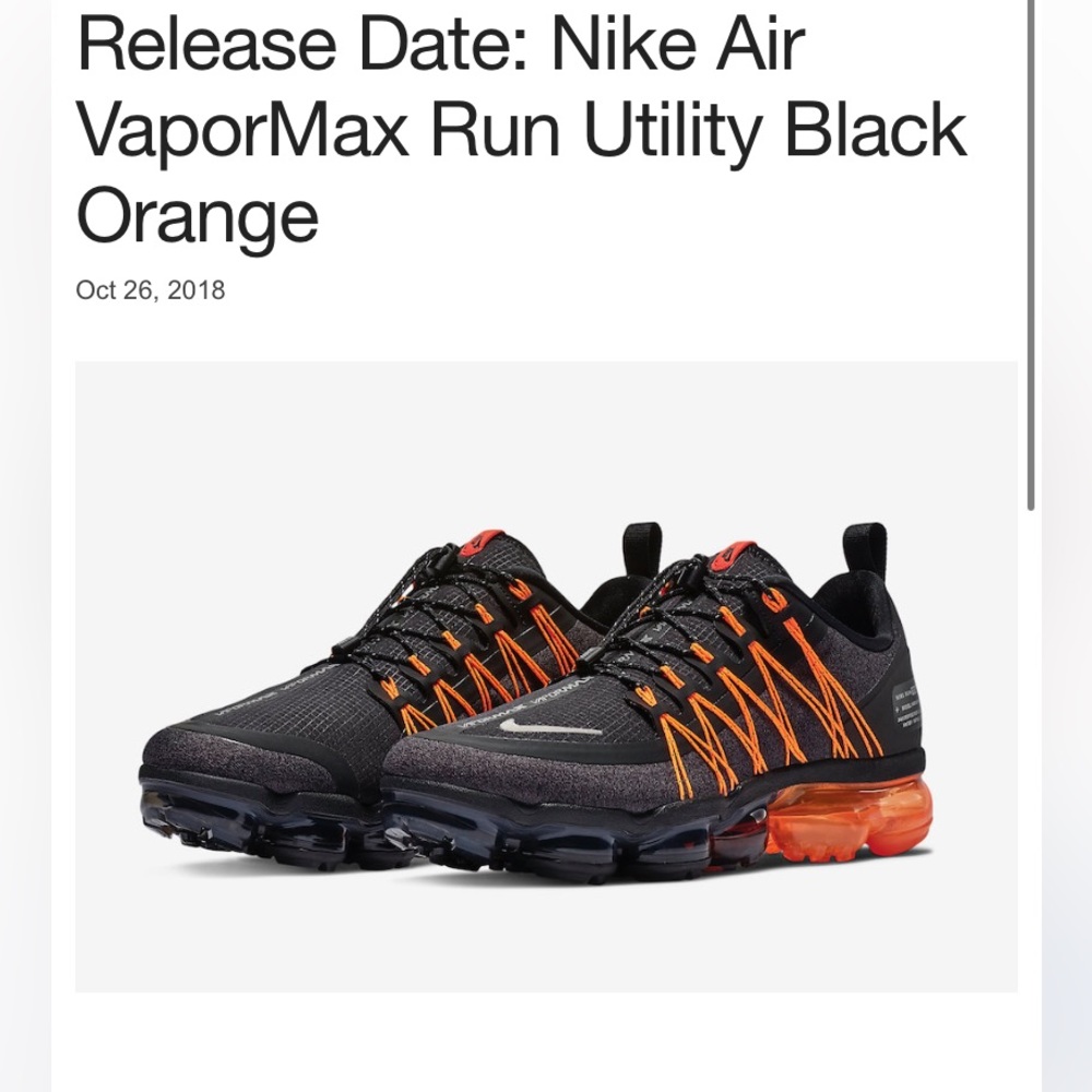 Vapormax Run Utility Black Orange